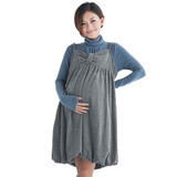 十月妈咪斜纹呢绒蓬蓬裙（灰色 XL）深度购买心得 一件值得投资的冬日孕妇裙